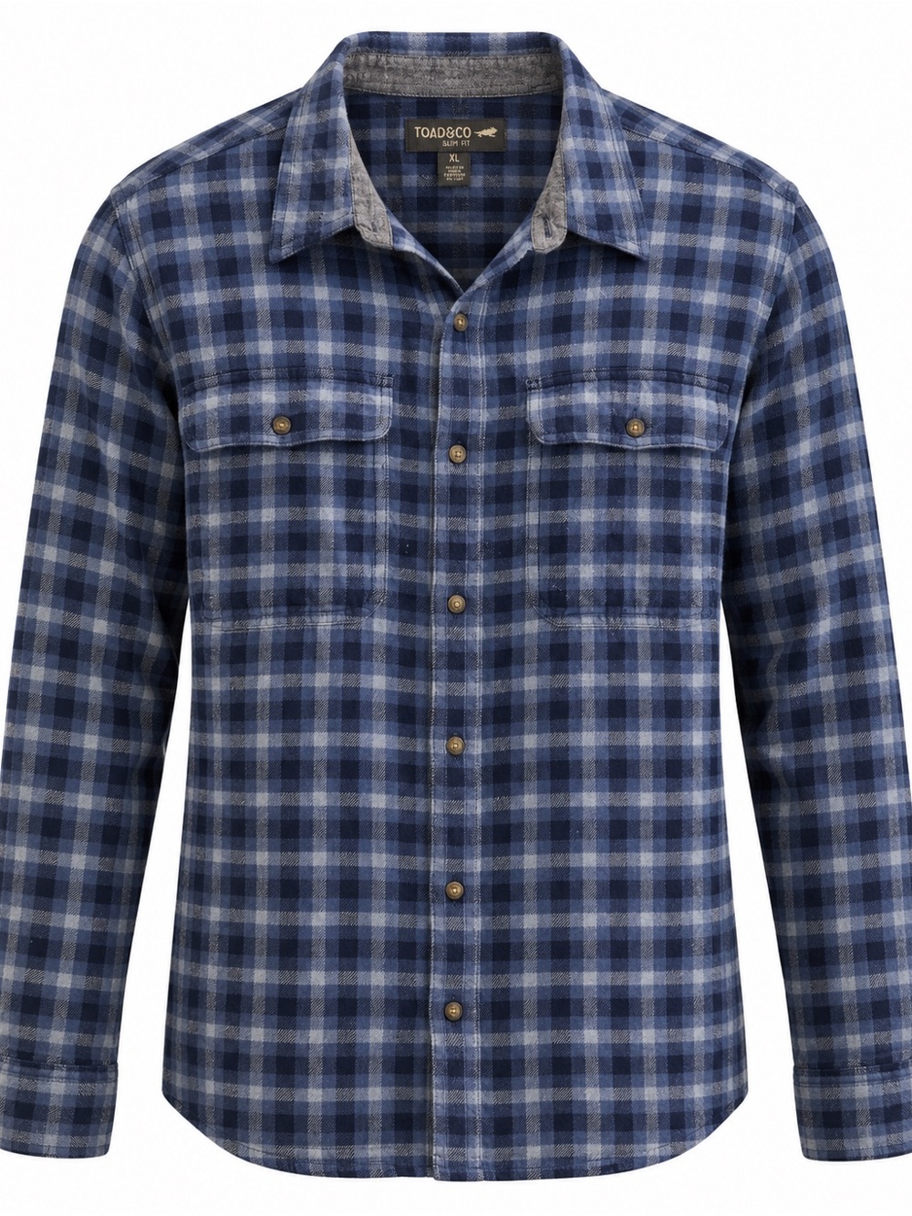 Territory Ahead Plaid Cotton Button Up Shirt Cream Men’s L